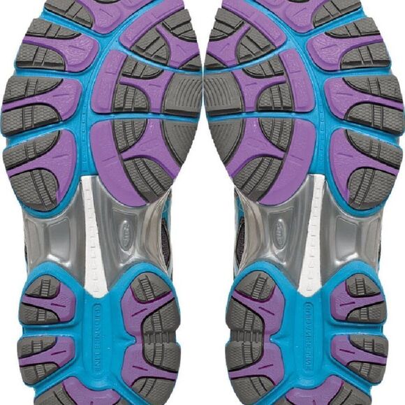 NEW w/Box Asics GEL Nimbus 14 Grey Purple Turquoise Womens Running Shoes 7 US - Picture 3 of 8